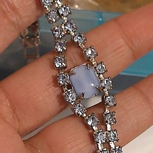 Elegant Silver and Blue Gemstone Bracelet
